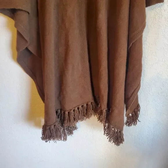 Ruth Huffman American Buffalo Hair Natural Brown Fringed Soft Shawl One Size New